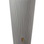 Zbiornik na deszczówkę 4rain VASO DECOR w kolorze szarości cynku, 220 l z donicą i kranem.