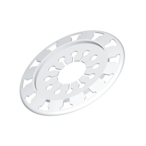 Biała rozetka do kołków izolacyjnych w systemie ocieplania fasad.