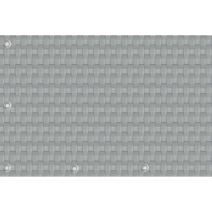 Szara mata osłonowa t.b.t. na ogrodzenie z oczkami do mocowania.