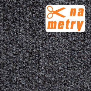 Szary dywan na metry z pętelkową strukturą.