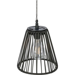 Lampa solarna wisząca IP44 śr. 18 cm czarna