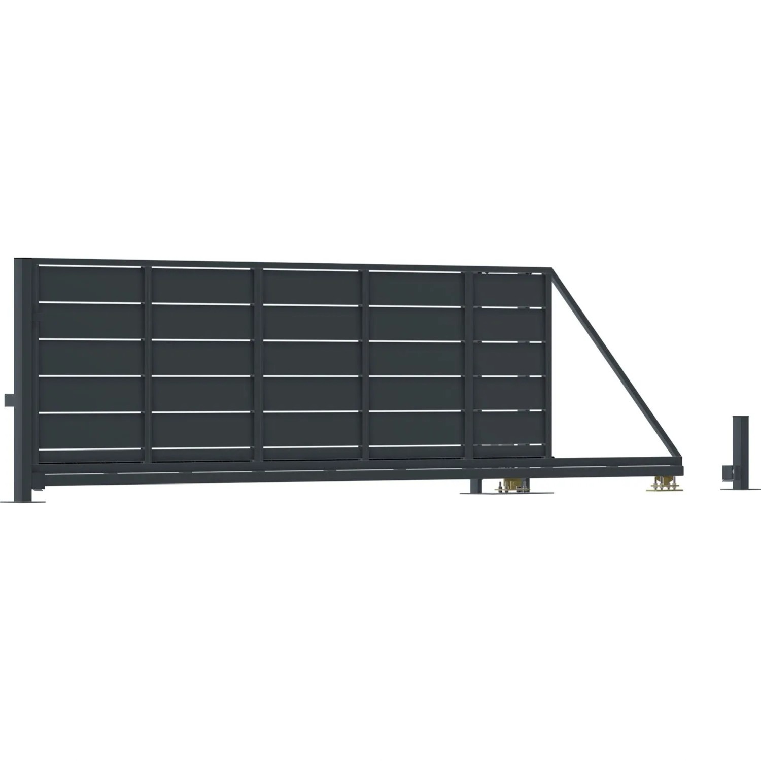 Brama Novara antracyt przesuwna prawa z napędem 400x142 cm