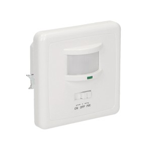 Biały czujnik ruchu t.b.t. do montażu na ścianie.