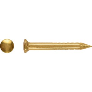 Mosiądzowany kołek z okrągłą główką LUX, 0,8 x 11 mm, do paneli i listew, 200 sztuk.