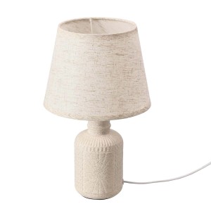 Candellux lampka stołowa MORI ceram. popielata 1xE14 40W abażur kość słoniowa