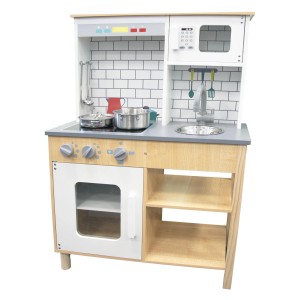 Drewniana kuchnia dla dzieci t.b.t. z akcesoriami do zabawy w role.