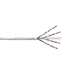 t.b.t. Kabel telekomunikacyjny, biały z kolorowymi żyłami.