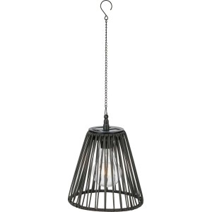 Lampa solarna wisząca IP44 śr. 18 cm czarna