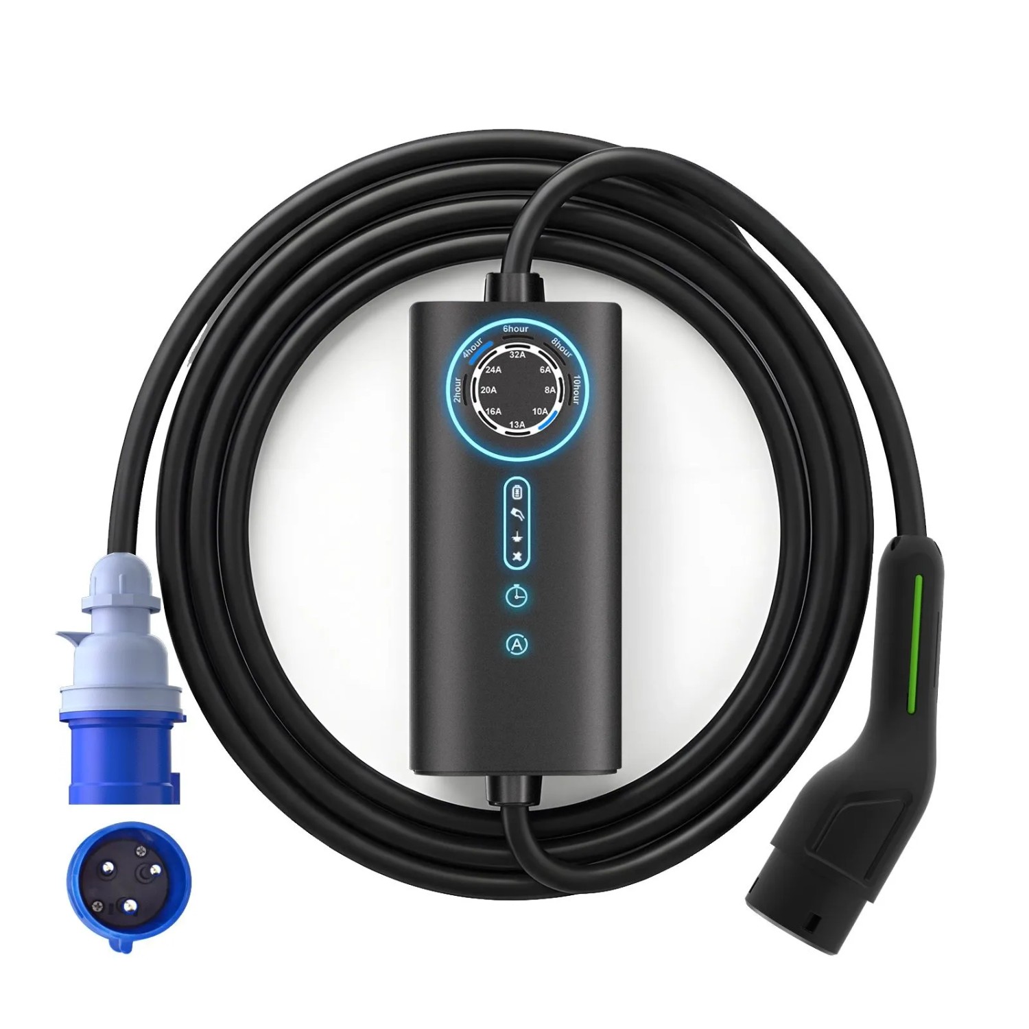 Junsun Ładowarka EV 7 kW 8 m Kabel Typ 2 1-fazowy 6-32A