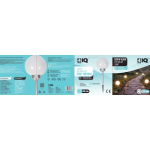 4iQ Lampa solarna LED ZENIT śr. 20 cm srebrna