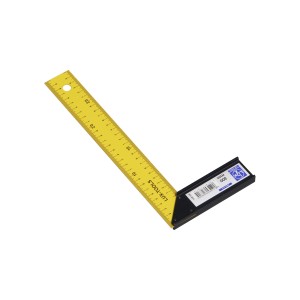Kątownik stolarski LUX Classic, 30 cm, żółty, do trasowania i ustawiania kątów 90°.