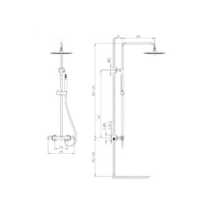 Domino Kolumna prysznicowa Orion czarna