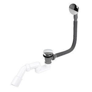 t.b.t. Syfon do odpływu wannowego z chromowanymi detalami.