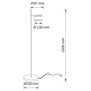 Goldlux Lampa podłogowa OFELIA 1xGX53 6W 4000K 660lm smoky