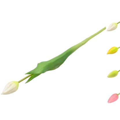 Tulipan pojedynczy gumowany, mix kolorów - dł. 41 cm