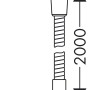 Ilustracja węża prysznicowego Hansgrohe Metaflex, 200 cm, chrom, z wymiarami.
