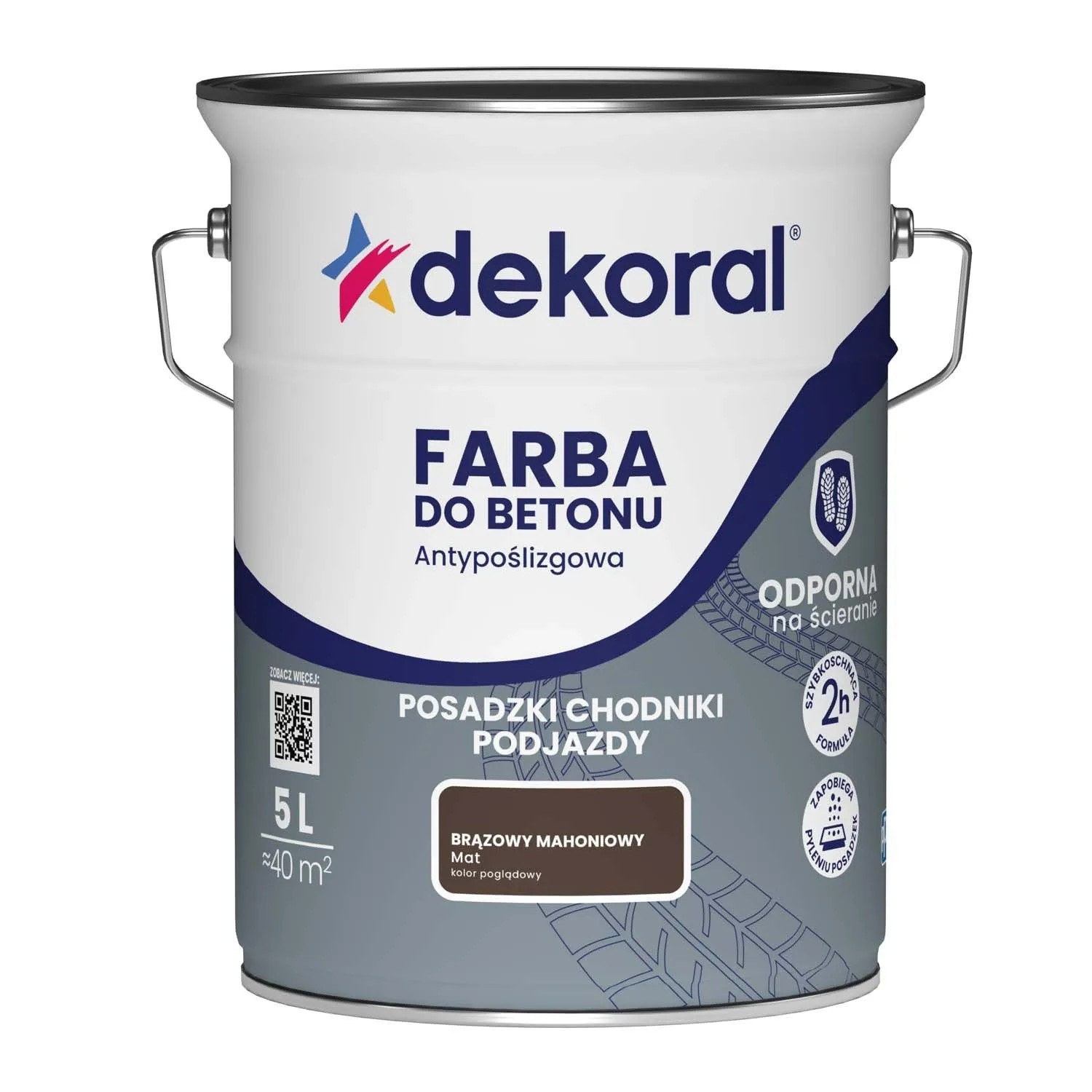 Dekoral Farba do betonu 5l mahoniowy brąz