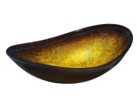 Umywalka nablatowa szklana złota