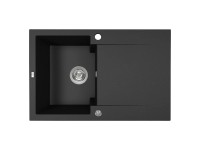 Laveo Zlewozmywak Uno 1-komorowy z ociekaczem czarny - 74 x 48 cm