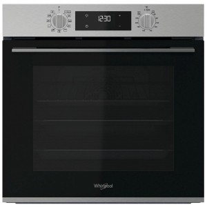 Piekarnik do zabudowy ze stali nierdzewnej firmy t.b.t. z wyświetlaczem cyfrowym i czarnym szklanym frontem.