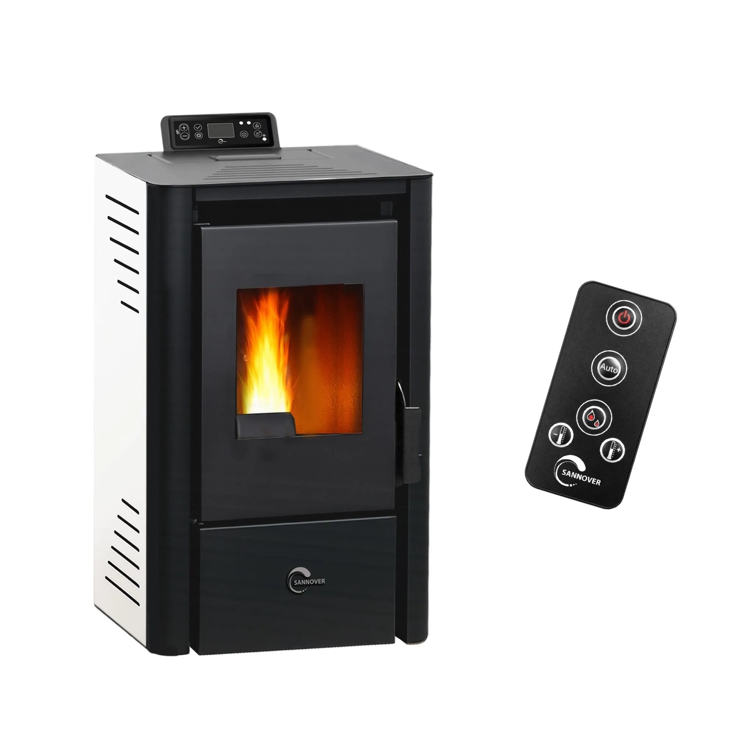 Sannover Piec na Pellet Anita 9,4 kW Czarny