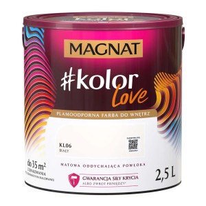 Magnat #kolor Love Farba do wnętrz, Biały, 2,5L, puszka