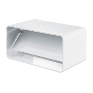 Biały łącznik kanałowy t.b.t. do kanałów kablowych i akcesoriów.