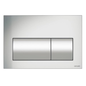 Srebrny przycisk spłukujący t.b.t. do zestawów WC OBI.