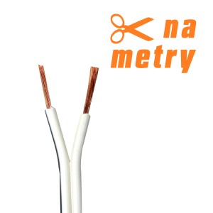 Przewód głośnikowy t.b.t., biały, na metry.