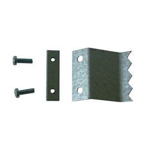 t.b.t. Materiał montażowy do kratek wentylacyjnych, składający się ze śrub, uchwytu i kątownika.