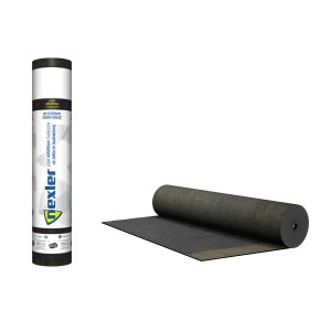 Zrolowana i rozwinięta papa bitumiczna, odpowiednia do Bitumiczne pokrycia dachowe.