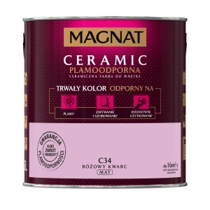 Puszka farby Magnat Ceramic do ścian, Różowy Kwarc, matowe wykończenie.