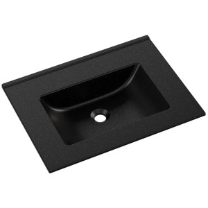 Czarna umywalka nablatowa t.b.t. do szafek podumywalkowych.