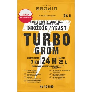 Drożdże Turbo Grom do wina, na 7 kg cukru, 24h fermentacji, na 25 L zacieru.