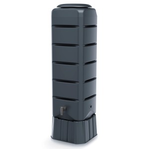 Waterform Tenso zestaw beczki na deszczówkę, 120 l, antracyt, ze stojakiem i kranem.