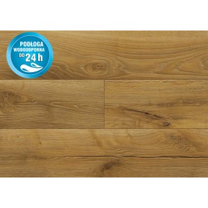Panele podłogowe o wyglądzie jasnego drewna, wodoodporne do 24h, idealne do każdego pomieszczenia.