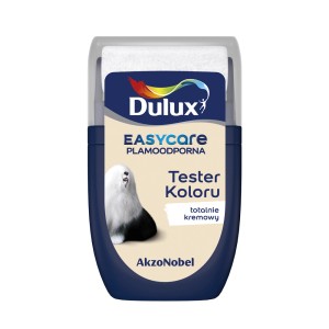 Tester koloru Dulux Easycare, kremowa farba do ścian. Paleta kolorów do wnętrz.