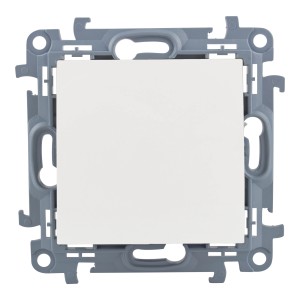 Wyłącznik/przycisk t.b.t. w kolorze białym i szarym.