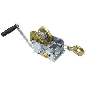 LUX Ręczna wciągarka linowa SW-360: Wciągarka z dźwignią, liną stalową i hakiem do obciążenia do 360 kg.