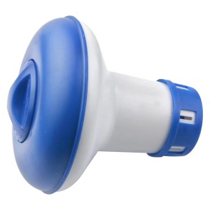 Dozownik chloru Summer Fun na tabletki 20g, niebiesko-biały, do dozowania chloru w basenie.