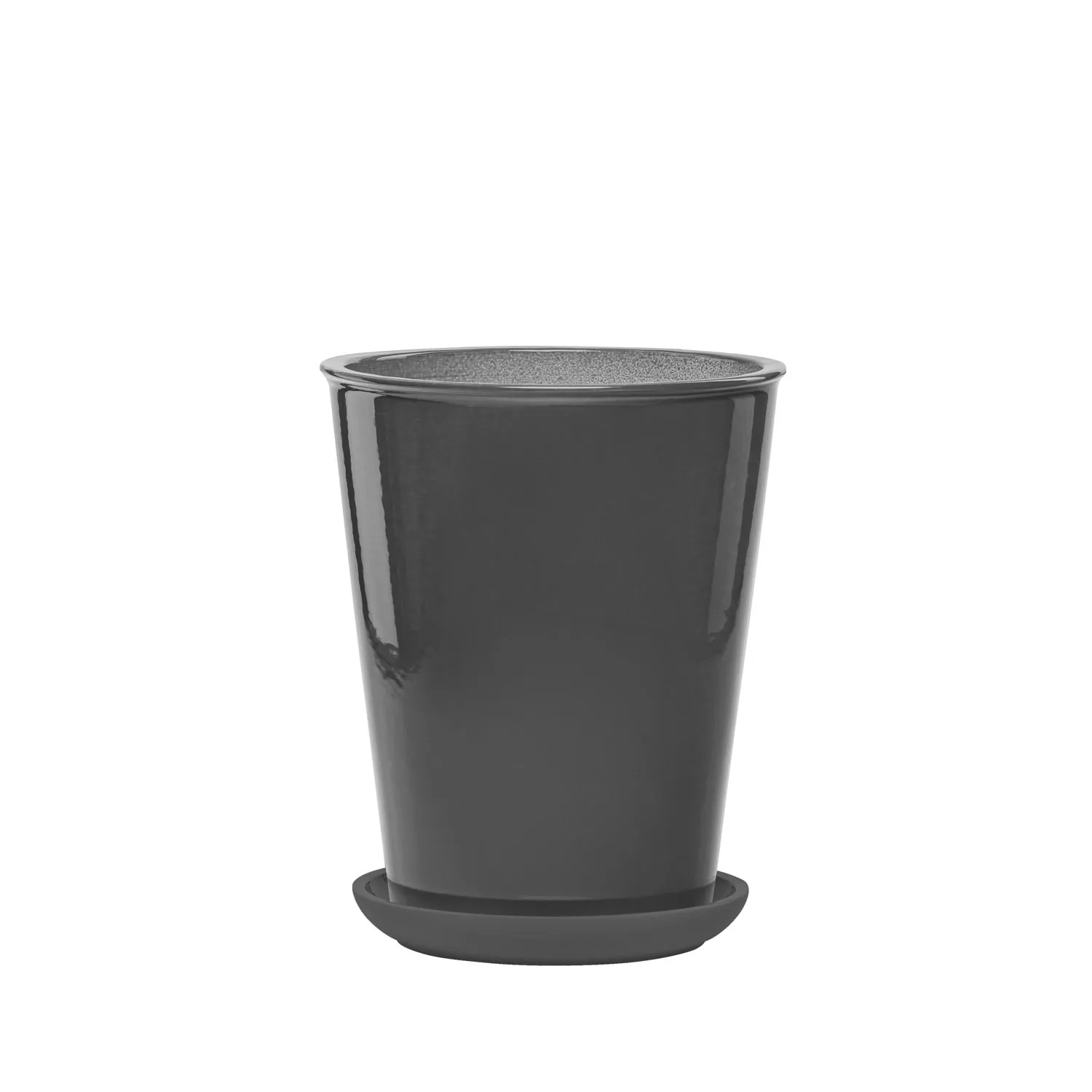 Donica z podstawką Palma szara cementowa - 22 cm