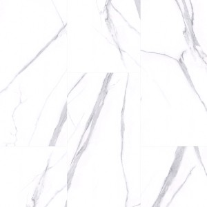 Biały panel winylowy z efektem marmuru, idealny na stylowe podłogi.