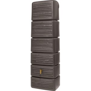 4Rain Zbiornik ścienny Slim Wood Decor Darkwood 330 l z kranem, wygląd drewna