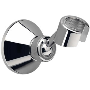 Chromowany uchwyt prysznicowy do montażu na ścianie, część zestawu prysznicowego.