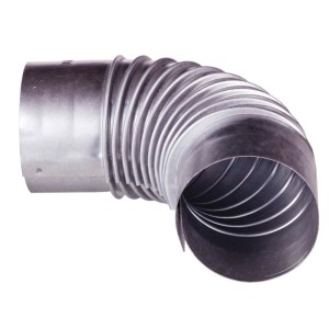 Bertrams Kolano żebrowane 90°, aluminiowane ogniowo, Ø 100 mm, do akcesoriów kominowych.