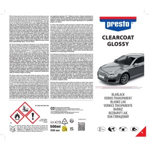 Presto Lakier bezbarwny w sprayu połysk 500ml do błyszczących powierzchni i ochrony.