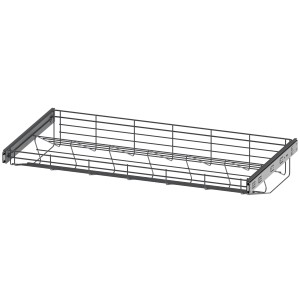 Kosz druciany do szafy, wysuwany, do montażu w garderobach i szafach.