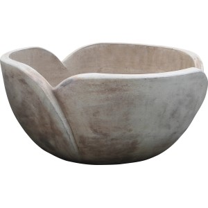 Brązowa doniczka terakotowa w kształcie tulipana, Ø 33,5 cm. Ozdobna doniczka do ogrodu i na balkon.