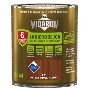 Vidaron Lakierobejca do drewna, odcień orzech włoski ciemny, puszka 750ml.