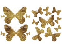 Naklejka na ścianę z brokatem MOTYLE złota 45 cm x 65 cm 2 szt. Naklejka na ścianę z brokatem MOTYLE złota 45 cm x 65 cm 2 szt.